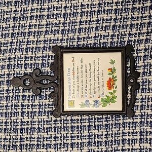 Small Cast Iron And Tile Trivet